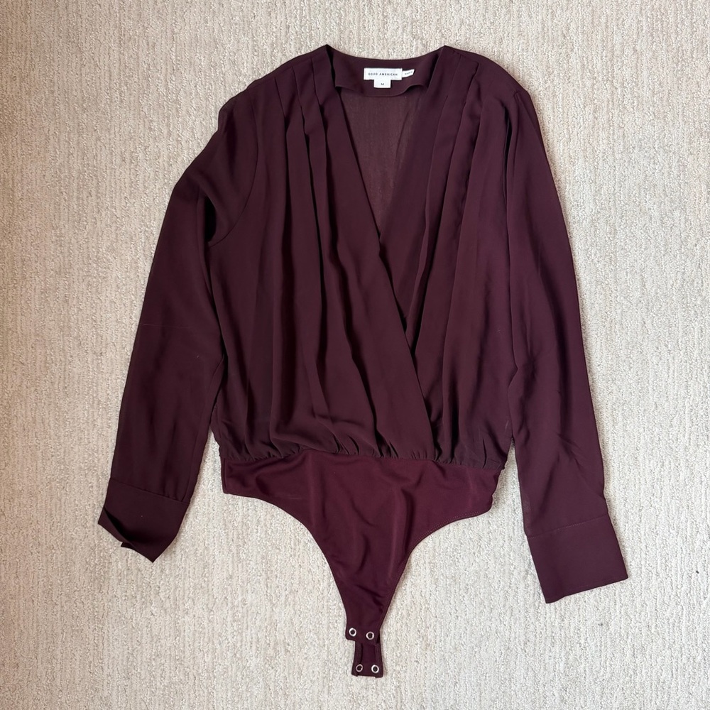 Good American Maroon Size M Bodysuit NWOT